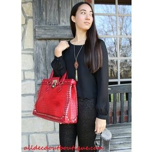 Double Zero | Sheer Scalloped Top Black